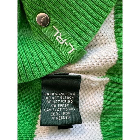 NEW LAUREN ACTIVE RALPH LAUREN Green White Striped Pullover Hoodie Plus Size 1X - Picture 7 of 7